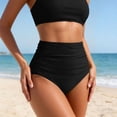 thumbnail image 2 of AJGRHE High Waisted Swimwear Bikini Bottoms for Triangle Beach Pool Swim Pants XL Black, 2 of 5