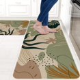 thumbnail image 3 of Mid Century Boho Kitchen Rugs and Mats Set of 2, Farmhouse Style Abstract Tropical Leaf Kitchen Mat for Floor, Non-Slip Washable Kitchen Sink Mats Decor Doormat(17x30Inch)+Runner Rug(17x47 Inch), 3 of 5