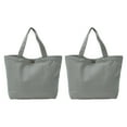 thumbnail image 1 of Unique Bargains Sac Fourre-Tout en Toile avec Poignée Sac à Main Réutilisable Sacs de Magasinage Gris Lot de 2, 1 of 5