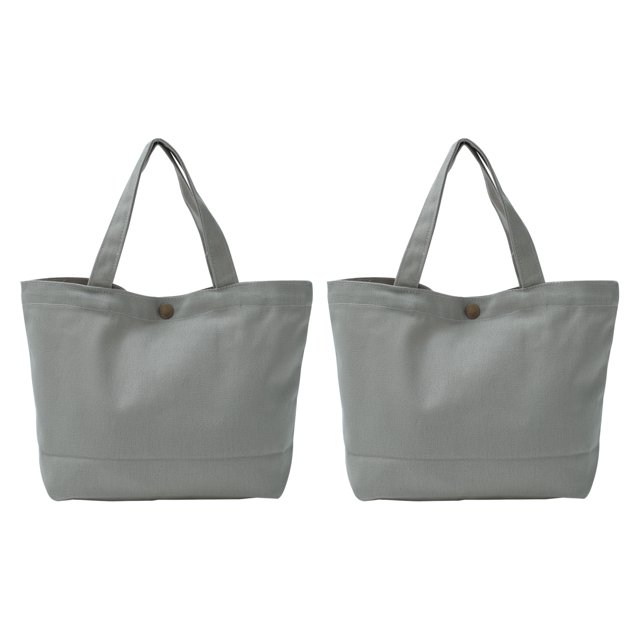 Unique Bargains Sac Fourre-Tout en Toile avec Poignée Sac à Main Réutilisable Sacs de Magasinage Gris Lot de 2