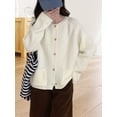 thumbnail image 6 of Women'S Long Sleeve Crew Neck Chunky Oversized Button Up Cute Cardigan Fall Trendy Sweaters Clothes Cream White One size, 6 of 8