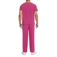 thumbnail image 6 of UVEASISHA 2 Piece Oufits for Men Scrub Set Stretch Short Sleeve V Neck Uniform Scrub Top and Jogger Pant Set Medical Sets with Pockets Hot Pink M, 6 of 9