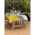 thumbnail image 3 of Outdoor Tablecloth with Umbrella Hole for Patio/Picnic/Party/Camping, Abstract Yellow Black Waterproof Table Cloth Rectangle Table Cover Washable, Modern Geometric Color Blocks (54"x 80"), 3 of 8