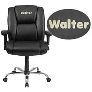 Flash Furniture Personalized HERCULES Series Big & Tall 400 lb. Rated Black LeatherSoft Ergonomic Task Office Chair, Chrome Base & Arms