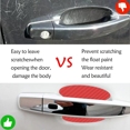 thumbnail image 4 of (Red) 4pcs Car Door Handle Stickers Carbon Fiber Anti-Scratch Protective Film Non-Marking Car Door Bowl Protector, 4 of 5