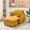 Yellow, variant on 36" Small Chaise Lounge Indoor, Modern Corduroy Sleeper Chair with Ottoman and Armrests, Single Sofa Chair with Thick Cushion for Living Room, Beige