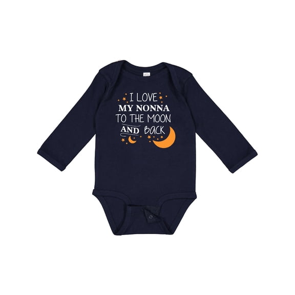 Inktastic I Love My Nonna to the Moon and Back Boys or Girls Long Sleeve Baby Bodysuit