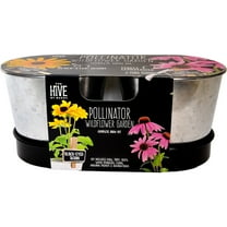 Pollinator Garden Kit – 2 Metal Pots with Black-Eyed Susan & Coneflower Seeds, Growing Medium, Plant Markers, Chalk, Fun Garden Activity