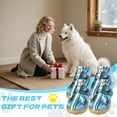 thumbnail image 4 of GASTROPOD 4Pcs Dog Booties,Winter Plush Fleece Warm Dog Booties and Paw Protectors,Dog Boots for Snow Running,Blue, 4 of 7