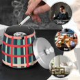 thumbnail image 4 of Yayeee Ashtray with Lid for Cigarette Smokeless Stainless Steel Home Ash Holder, Green Plaid, 4 of 7