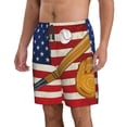 thumbnail image 2 of Kdxio American Flag And Baseball Pattern Mens Casual Shorts - Drawstring Summer Beach Sports Shorts for Men, 2 of 5