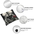 thumbnail image 4 of Acheng Skull Moon Phase Rose Throw Pillow Covers Soft Square Cushion Pillowcase Set of 2 for Sofa Couch Bedroom Living Room Chair Home Decor White, 4 of 6