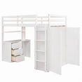 thumbnail image 4 of Bellemave Twin Size Loft Bed with Desk and Storage Wardrobe, Drawers, Wood High Loft Bed for Teens(Bright White), 4 of 9