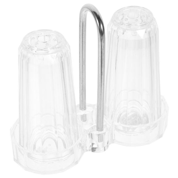 WHAMVOX 1 Set Salt Pepper Shaker BBQ Spice Storage Container with Holder for Restaurant Table