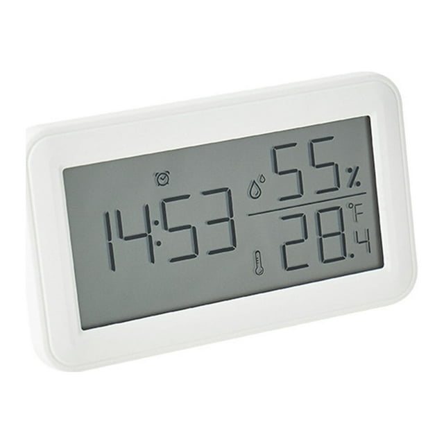 Lksixu Digital Alarm Clock With LCD Display Thermometers Hygrometer Digital Temperature Humidity Monitor Snooze Alarm With Smart Clock Calendar Electronic Clock Electronics for Home Office School