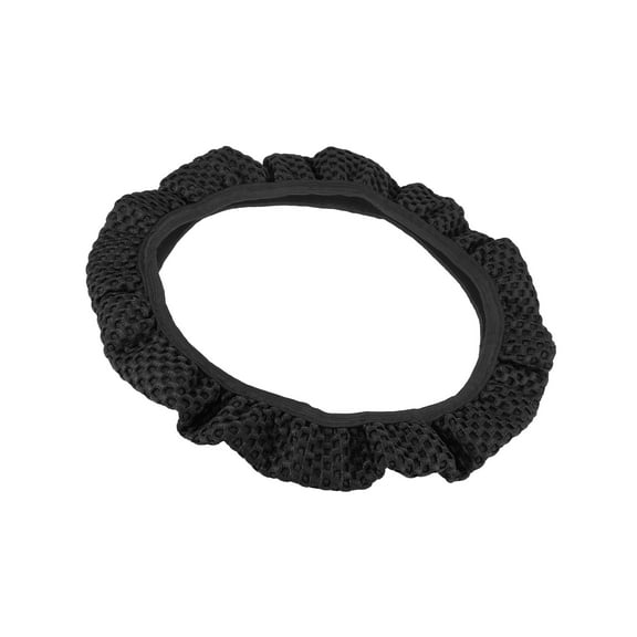 Unique Bargains Car Steering Wheel Cover Mesh Cloth Black
