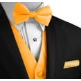 thumbnail image 4 of Men's Formal Tuxedo Vest, Bow-Tie & Hankie Set for Prom, Homecoming, Wedding, Cruise in Gold - 5XL, 4 of 4