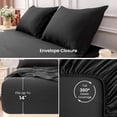thumbnail image 3 of SLEEP ZONE 85gsm Bed Sheet Set, Microfiber Wrinkle-free Bedding set with 14" Pocket Black, King, 3 of 9