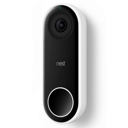 Refurbished Google NC5100US Nest Hello Smart Wi-Fi Video Doorbell, Black & White