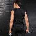 thumbnail image 4 of Men's Tight Training Vest Sports Running Fitness Basketball Stretch Quick Dry Vest Clothes, 4 of 6