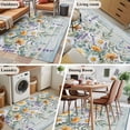 thumbnail image 6 of Area Rug 48×72in, Summer Daisy Lavender Floor Carpet Living Room Rug, Eucalyptus Leaves on Wood Non-Slip Welcome Mat Indoor Rugs for Bedroom Dining Room, 6 of 9