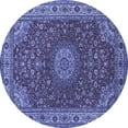 thumbnail image 1 of Ahgly Company Indoor Round Medallion Blue Traditional Area Rugs, 6' Round, 1 of 4