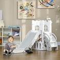 thumbnail image 2 of Qaba Glissoire 5 en 1 pour Tout-Petits pour Enfants de 1 à 3 Ans pour Usage Intérieur, Gris, 2 of 10