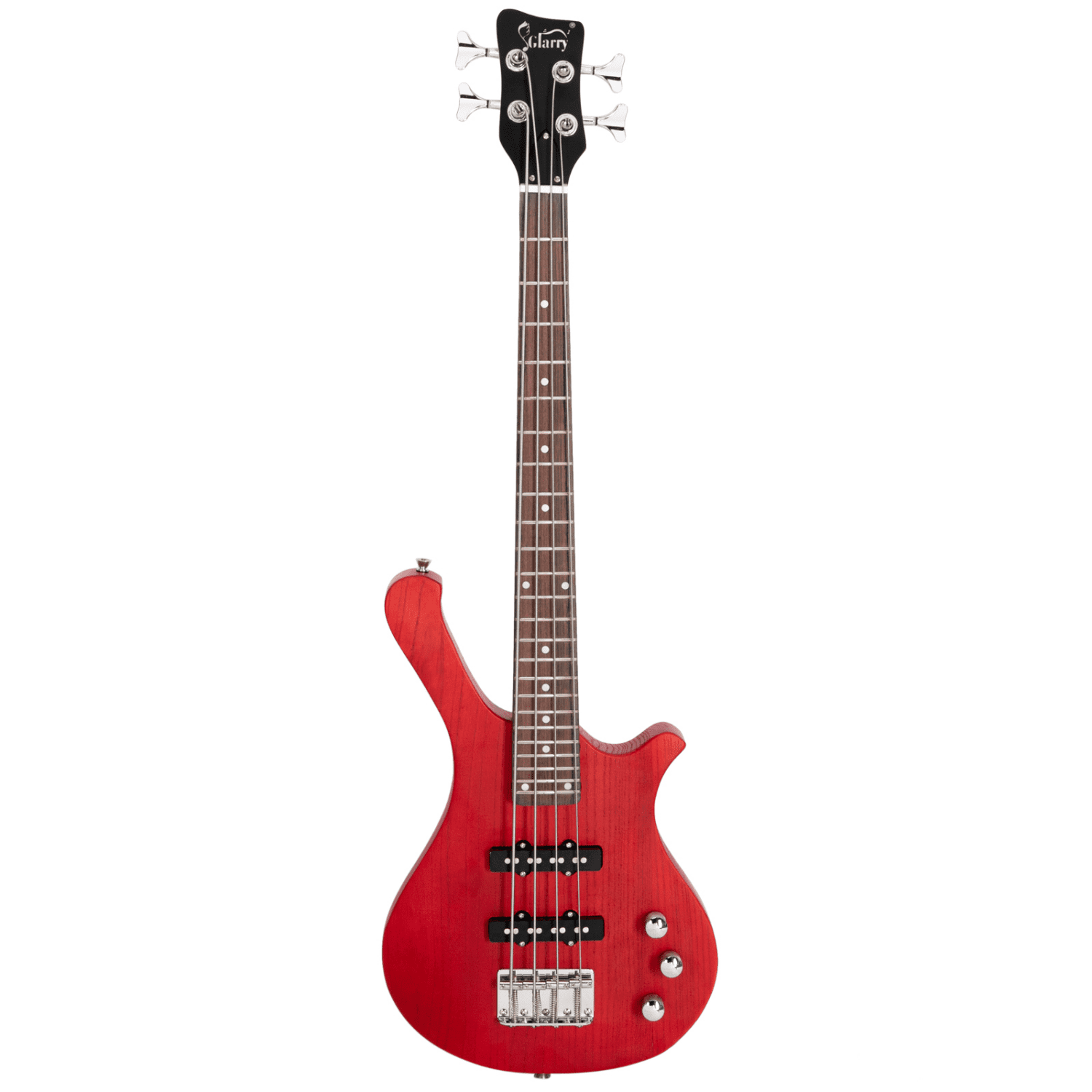 Hassch 4 String Electric Bass Guitar, 36 inch Right Handed Bass Kit with Bag, Cable, Strap, Plectrums and Wrench Tool, Red