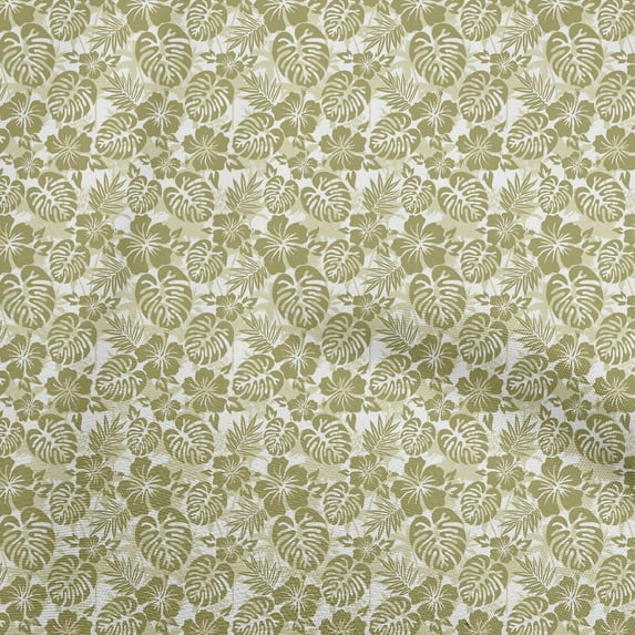 oneOone Georgette Viscose Olive Green Fabric Tropical Sewing Material Print Fabric By The Yard 42 Inch Wide