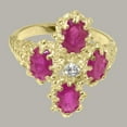 thumbnail image 5 of LBG British Made 10k Yellow Gold Cubic Zirconia & Ruby Womens Statement Ring - 33 size options - Size 10, 5 of 6