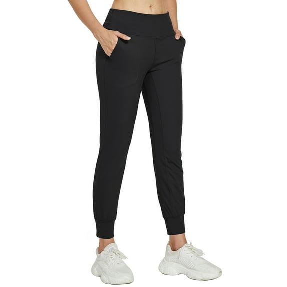 FEDTOSING Fit Joggers for Women High Waist Tapered Sweatpants Black,up to Size XL