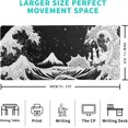 thumbnail image 2 of Black and White Japanese Waves Sea Dragon Gaming Mouse Pad Abstract Black Mat 31.5x11.8 Inch Sea Wave Texture Non-Slip Rubber Base Wave Mousepad Stitched Edges Keyboard Desk Pad for Office Home Game, 2 of 6
