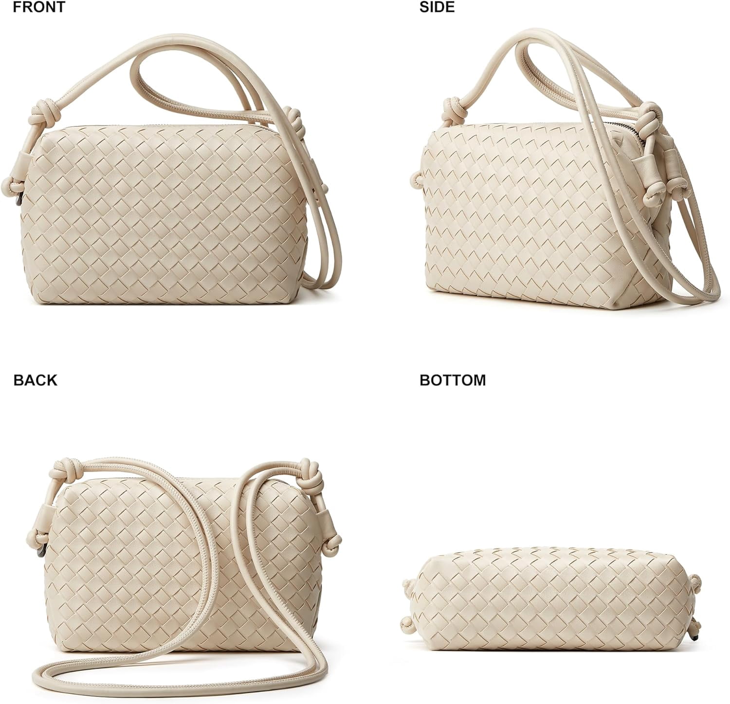 Woven Crossbody Bags for Women: Vegan Leather Handbag - Handwoven Small Purse - Trendy Shoulder Bag