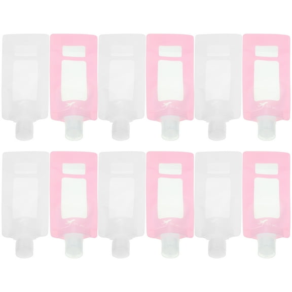OUNONA 12pcs Travel Size Lotion Pouches Refillable Squeeze Pouches Empty Toiletries Pouches for Shampoo Shower Gel(90ml)