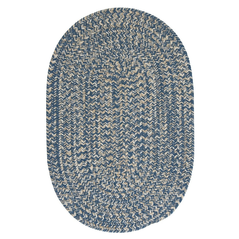 3' x 5' Blue And Beige Oval Handmade Braided Area Throw Rug Walmart