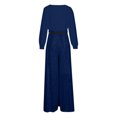 thumbnail image 4 of Sevevn Woman Fashion Sequin Solid Color Splice V- Sleeve Long Sleeve Jumpsuit Long Pants Dark Blue S Gift for Girls, 4 of 6