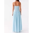 thumbnail image 5 of Women's Frill Spaghetti Strap Maxi Dress with Smocked Frill Stretch and 100% Polyester Fabric for Flowy Silhouette, 5 of 30