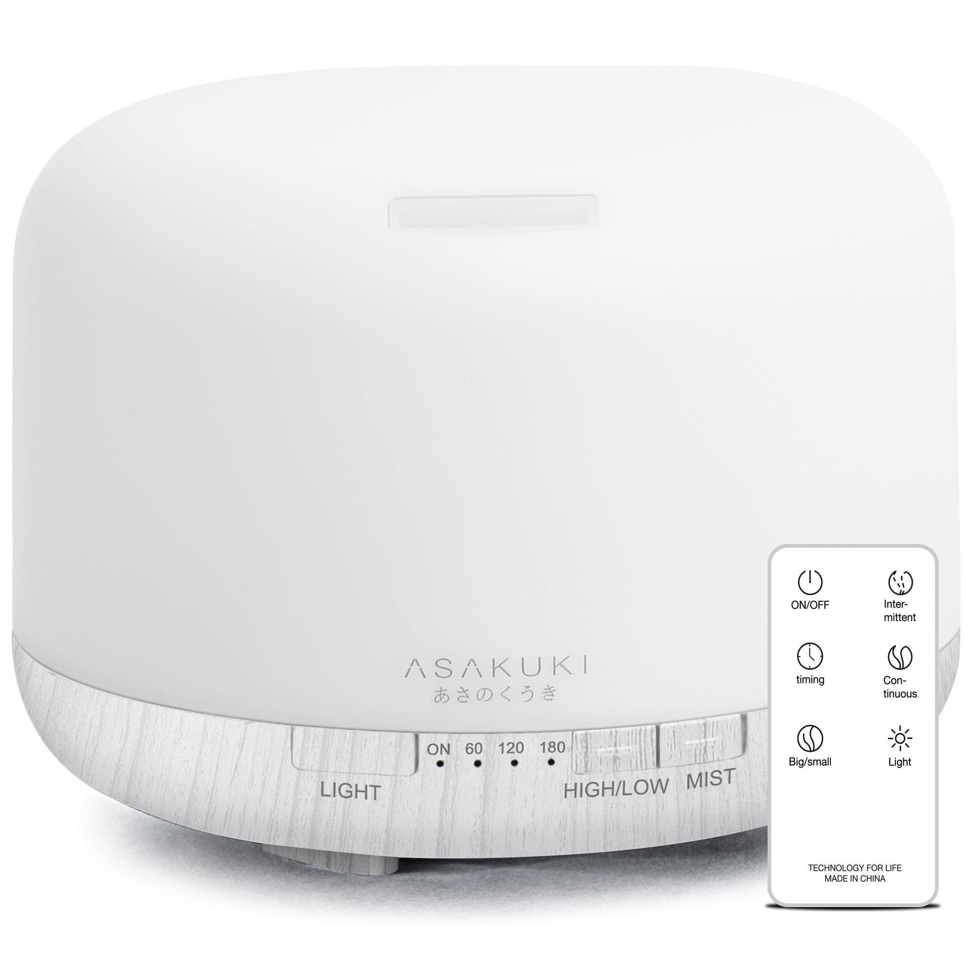 ASAKUKI 500 ml Essential Oil Diffuser, Aroma Diffuser for Home, Aromatherapy Air Humidifier for