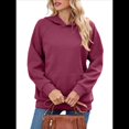 thumbnail image 1 of Sudadera con Capucha para Mujer, Informal, de Larga, Holgada, con Bolsillo. Vino Tinto L, 1 of 9