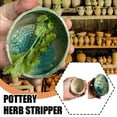 thumbnail image 4 of Pottery Herb Stripper Bowl for Peeling off the Leafy Assembly of Cilantroε, 4 of 9
