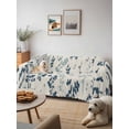 thumbnail image 6 of Blue Teal Botanical Couch Cover for Dogs, Rustic Country Spring Floral Summer Leaf Washable Sofa Covers Slipcover for Pets Dogs Futon Cover, Couch Recliner Covers, Oversized Chair Slipcover 71"x91", 6 of 9