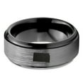 thumbnail image 2 of Tungsten South Dakota The Mount Rushmore State Band Ring 8mm Men Women Comfort Fit Black Step Bevel Edge Brushed Gray Polished, 2 of 4