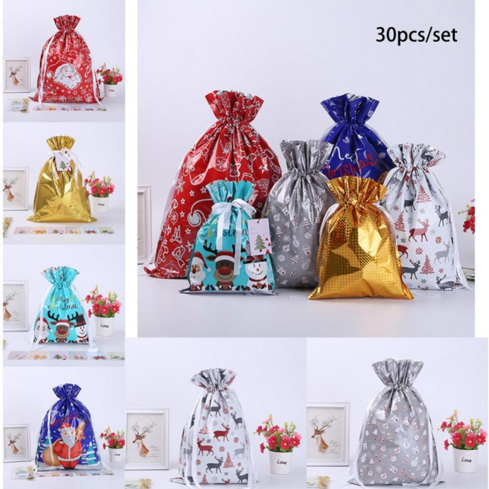Wrapables Aluminum Foil Christmas Drawstring Gift Bags for Gift Wrap,  Parties (Set of 10), 10 Pieces - Kroger