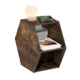 thumbnail image 5 of Furinno Modern Hexagonal Coffee Table with Open Storage in Amber Pine, 5 of 5