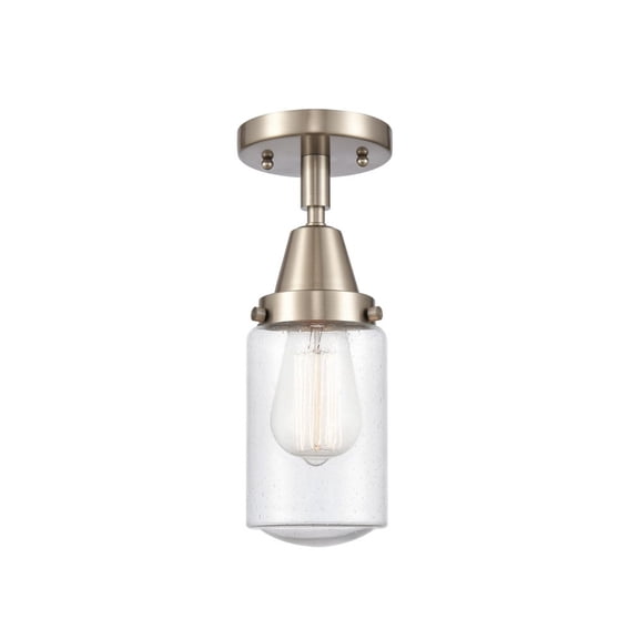 447-1C-SN-G314-LED-Innovations Lighting-Dover-3.5W 1 LED Flush Mount in Traditional Style Brushed Satin Nickel Finish with Seedy Glass