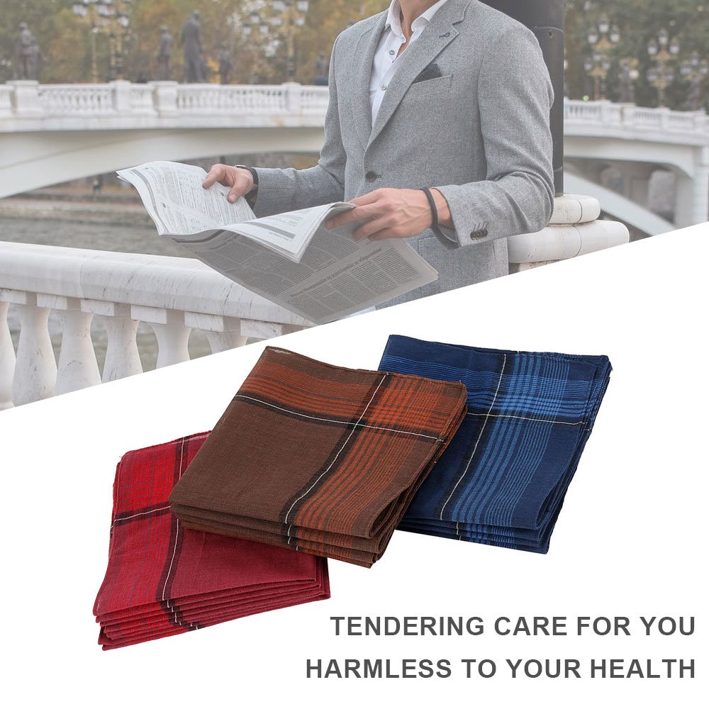 Lot De 6 Mouchoirs En Coton Pour Homme - Carrés 37x37 Cm | Pour Poche De Costume, Mariage, Fête