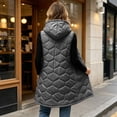 thumbnail image 3 of MOONDU Women's Long Puffer Vest with Hood, Sleeveless Zip Up Quilted Jacket, Lightweight Warm Winter Outerwear with Pockets for Fall, 3 of 8