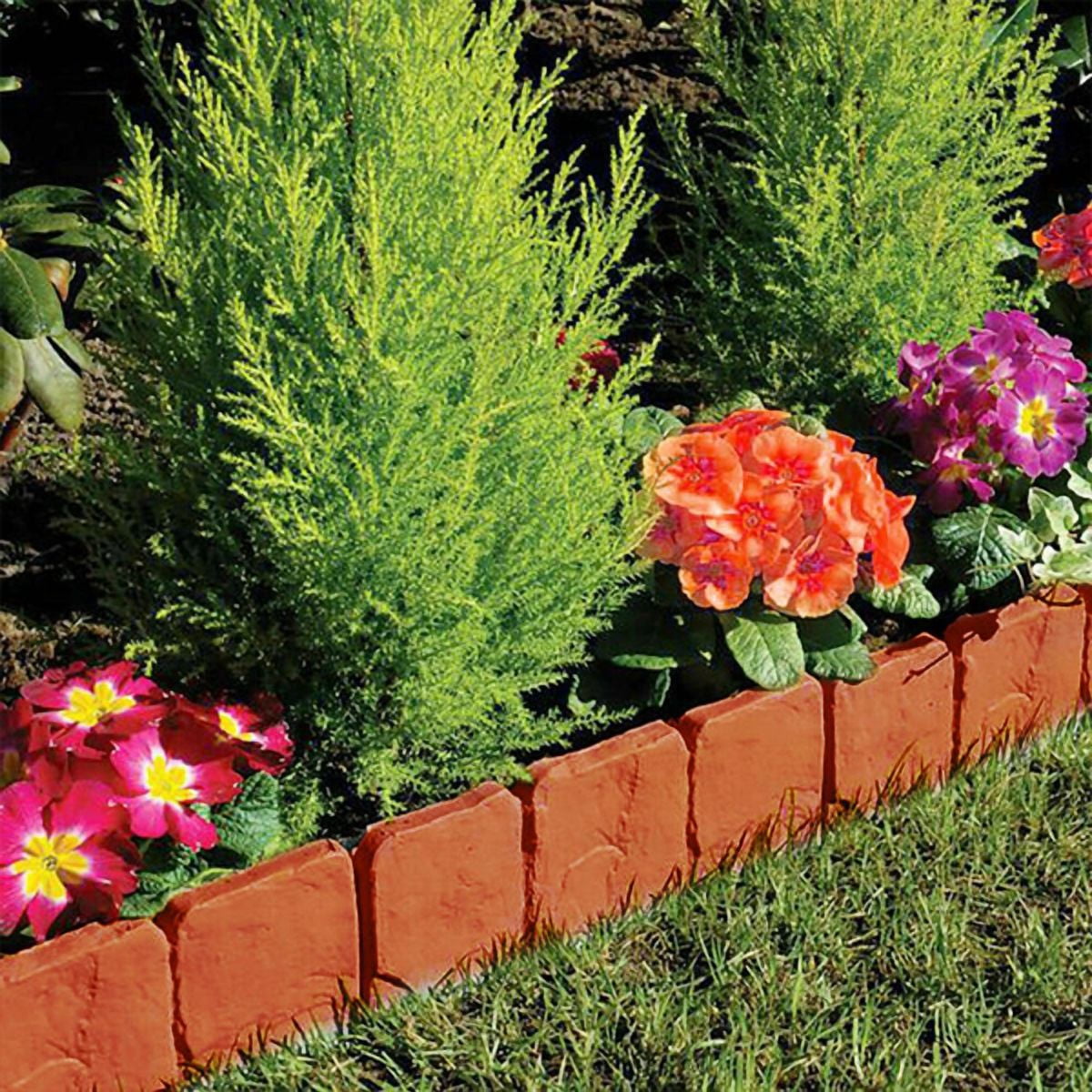 Plastic Lawn Edging, Interlocking Garden Landscape Border, 20‑Piece 16ft Flexible PP Garden Edging for Flower Beds, Walkways and Lawn Landscaping
