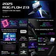 ASUS ROG Flow Z13 2.5K 180Hz 3ms ROG Nebula Touchscreen 13.4 Convertible 2-in-1 Gaming Notebook AMD Ryzen AI MAX+ 395 32GB RAM 1TB SSD Off Black