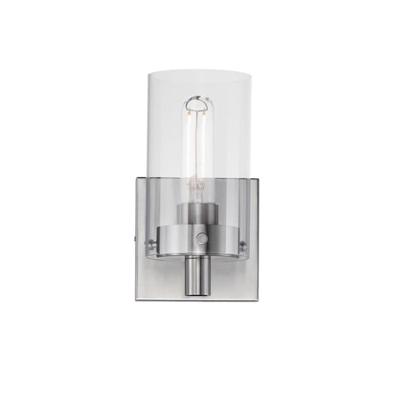 12401CLSN Maxim Lighting Pinn - 1 Light Wall Sconce-8.25 Inches Tall and 4.75 Inches Wide-Satin Nickel Finish
